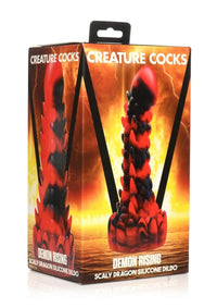 Creature Cocks Demon Rising Scaly Dragon Silicone Dildo Red & Black