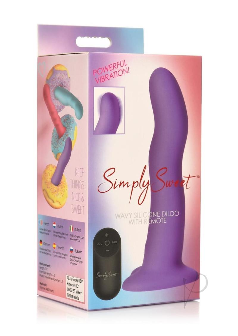 Simply Sweet Wavy Dildo W/remote Pur