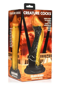 Creature Cock Golden Mamba Silicone Dildo Gold & Black