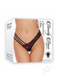 Barely B Asymmetrical Thong Panty Blk