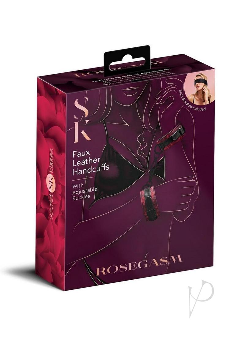 Sk Rosegasm Buckle Cuffs Satin Blindfold