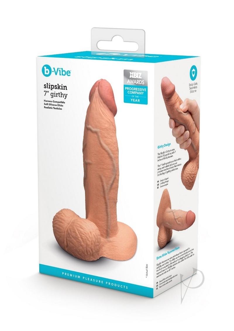 B-vibe Slipskin Dildo Girthy 7 Moc