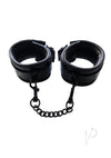 Padded Leather Wrist Cuffs Black