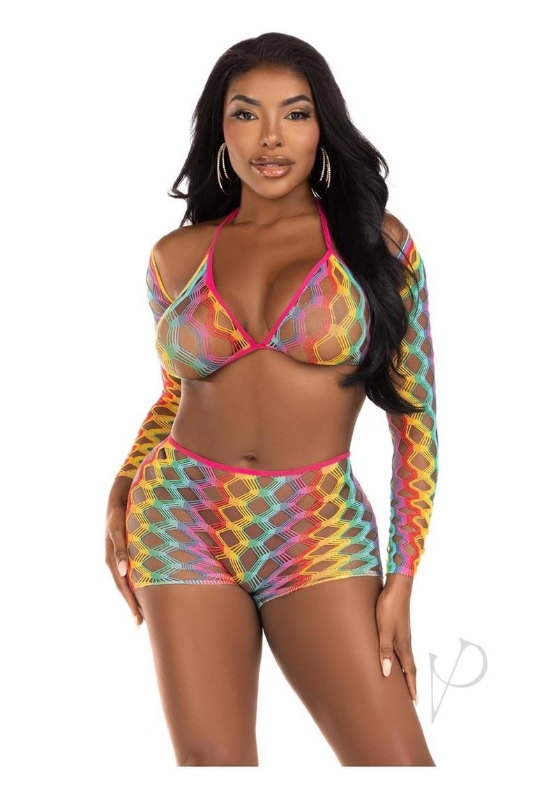 Rainbow Hardcore Bra Shrug Shorts