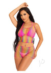 Twist Net Tank Shorts Ombre Rainbow Os