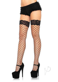 Fence Net Stocking Lace Top Os Blk