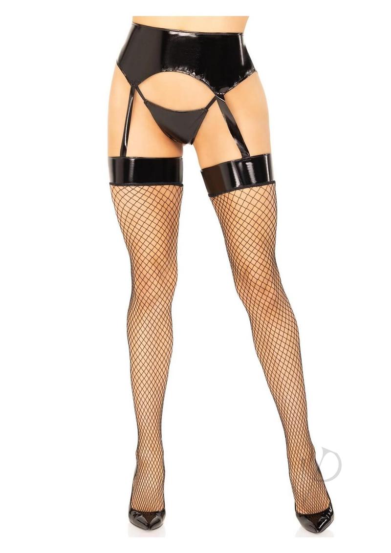 Vinyl Garter Net Stock Gstring Md/lg Blk