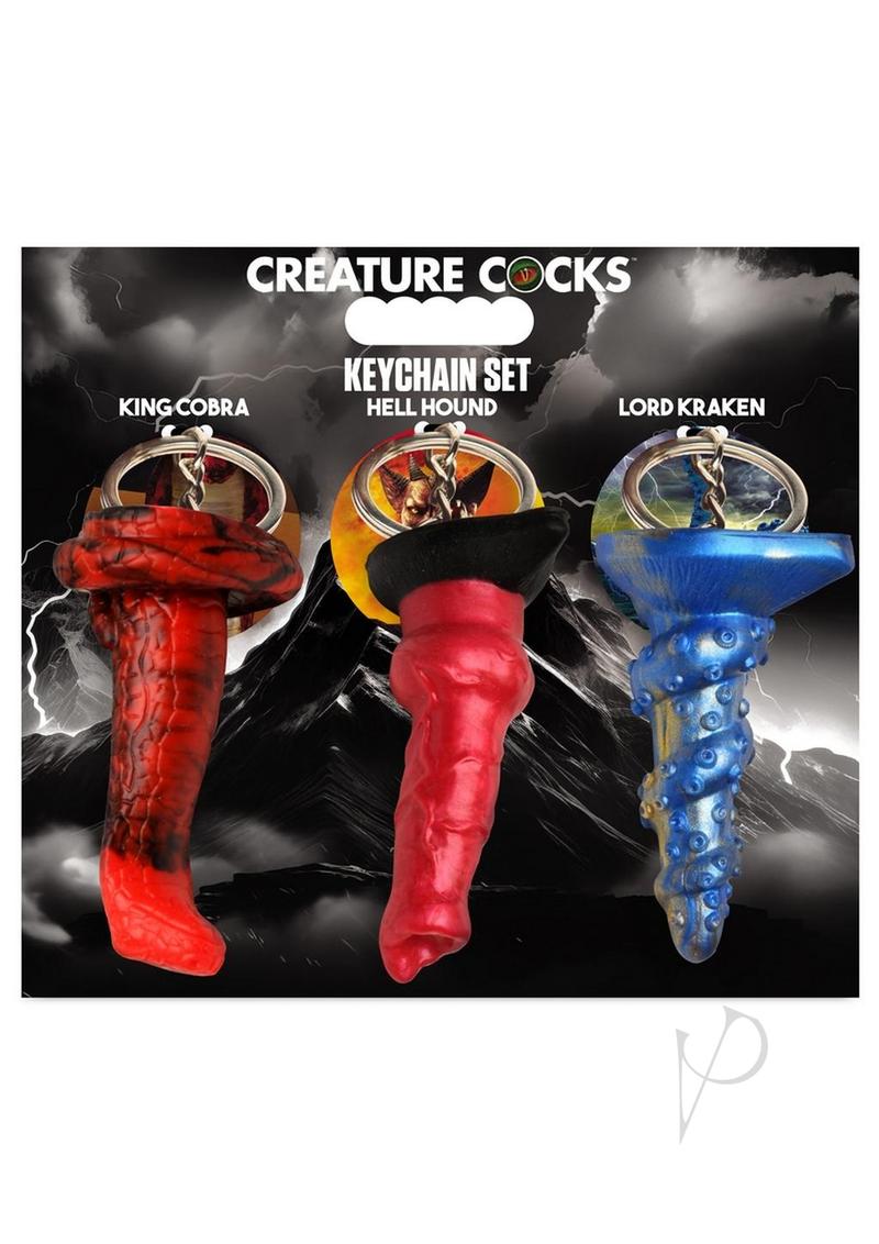 Creature Cock King Hound Keychain Set