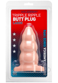 Triple Ripple Butt Plug White Large